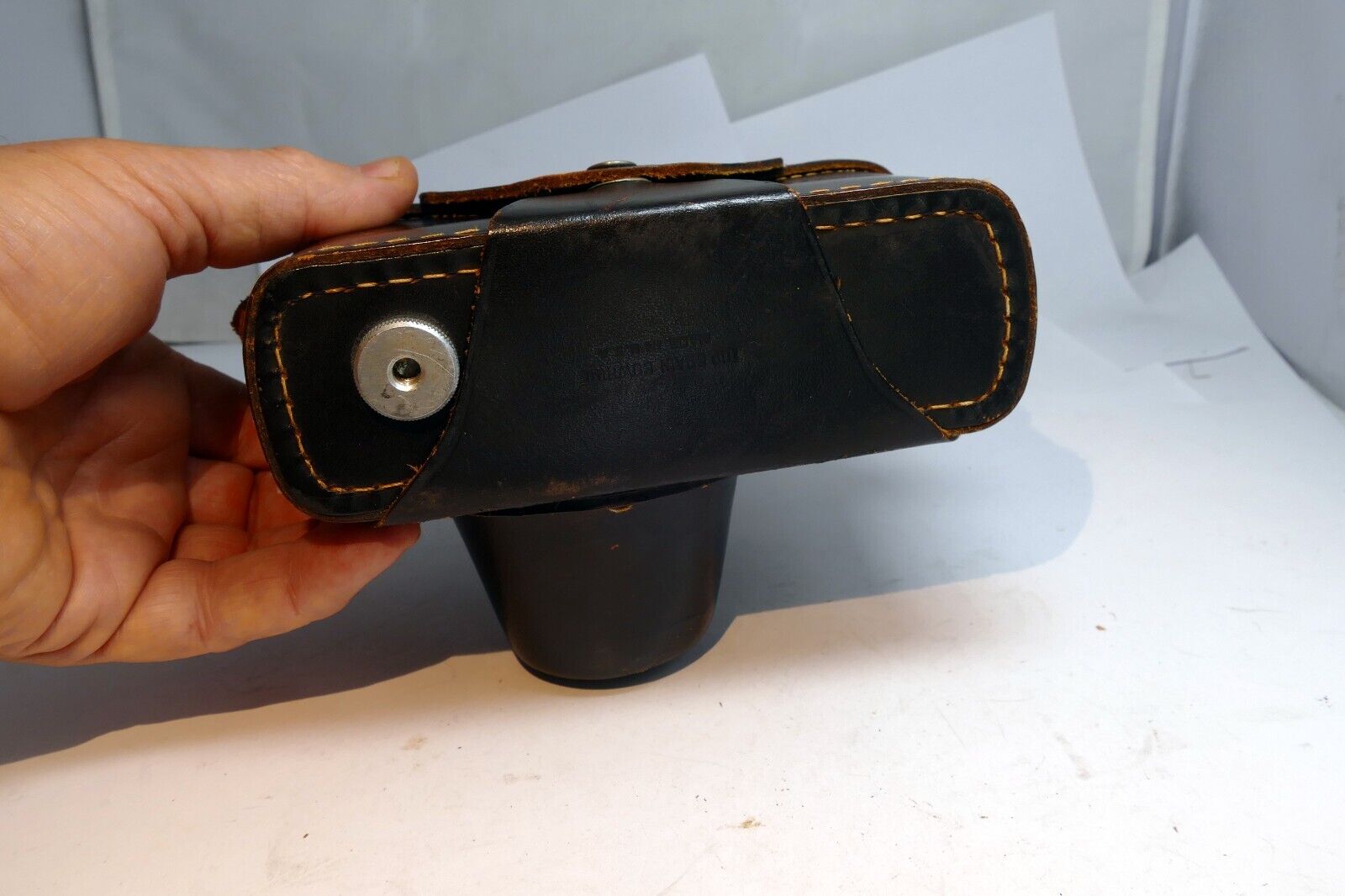 Argus C3 Matchmatic camera leather case black  brick Top Grain  Cowhide USA