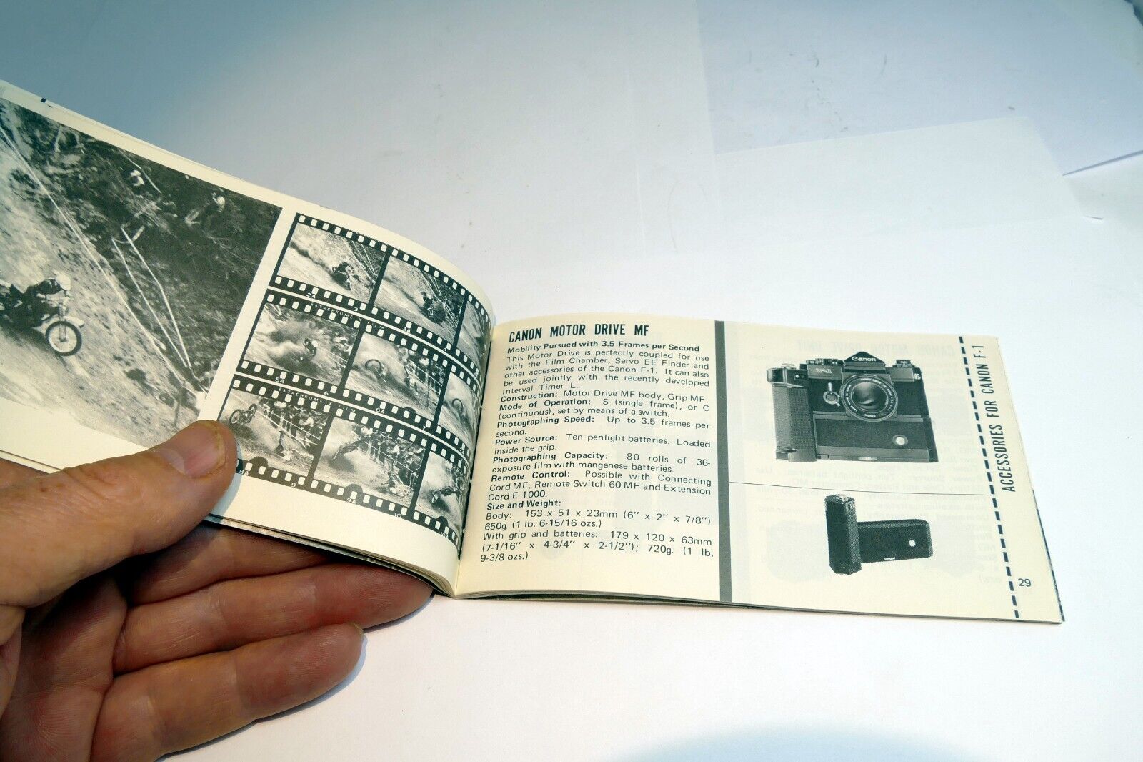 Canon  FD Product Guide camera accessory  sales brochure  EN 1977  advertisement