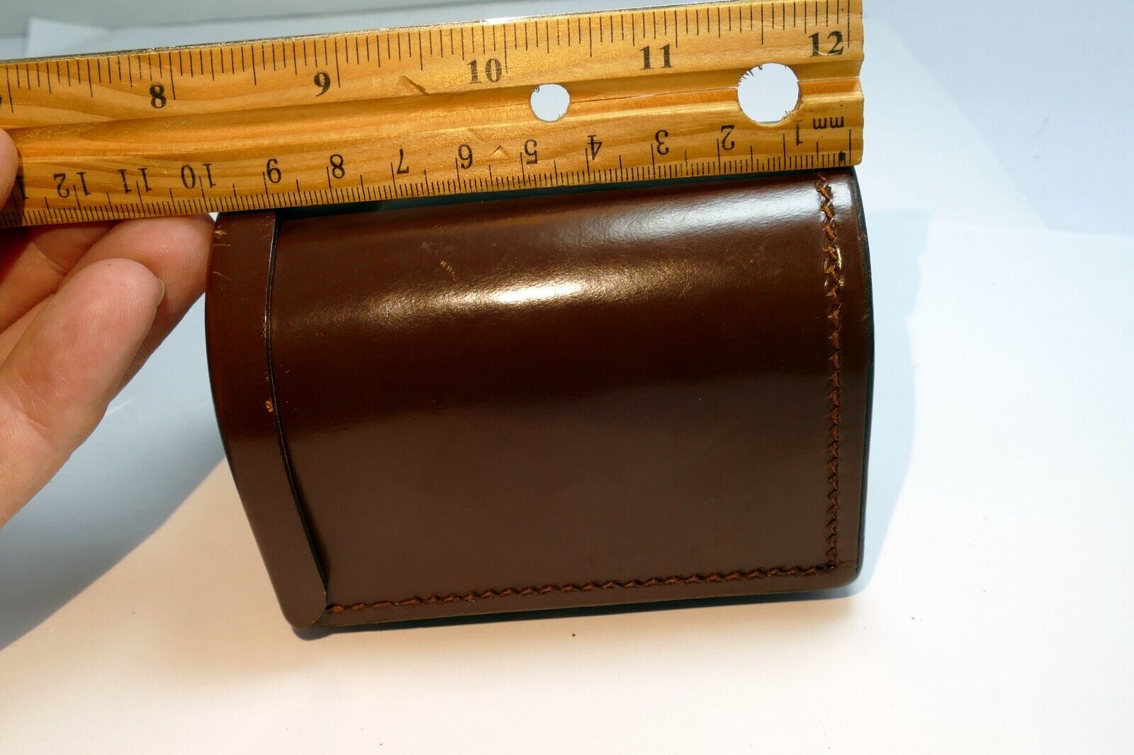 Voigtlander lens case leather vintage 4X2.5X2.5"  APO 90mm F3.5 Germany
