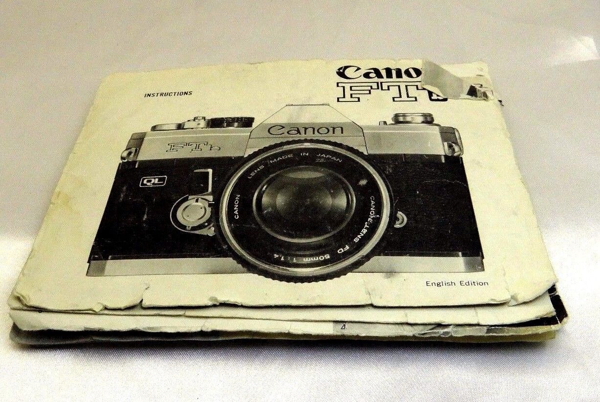 Canon FTb  camera  Instruction Guide - -  English EN ( missing pages ) manual
