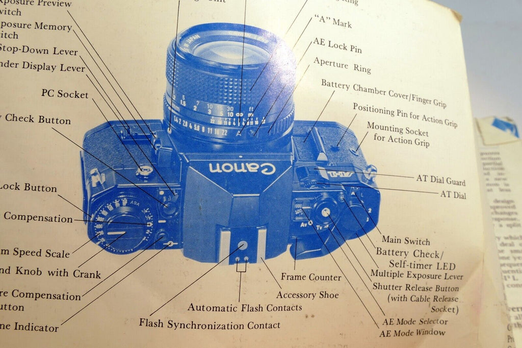 Canon A-1 Camera Manual Original Instruction Guide Book A1  English EN