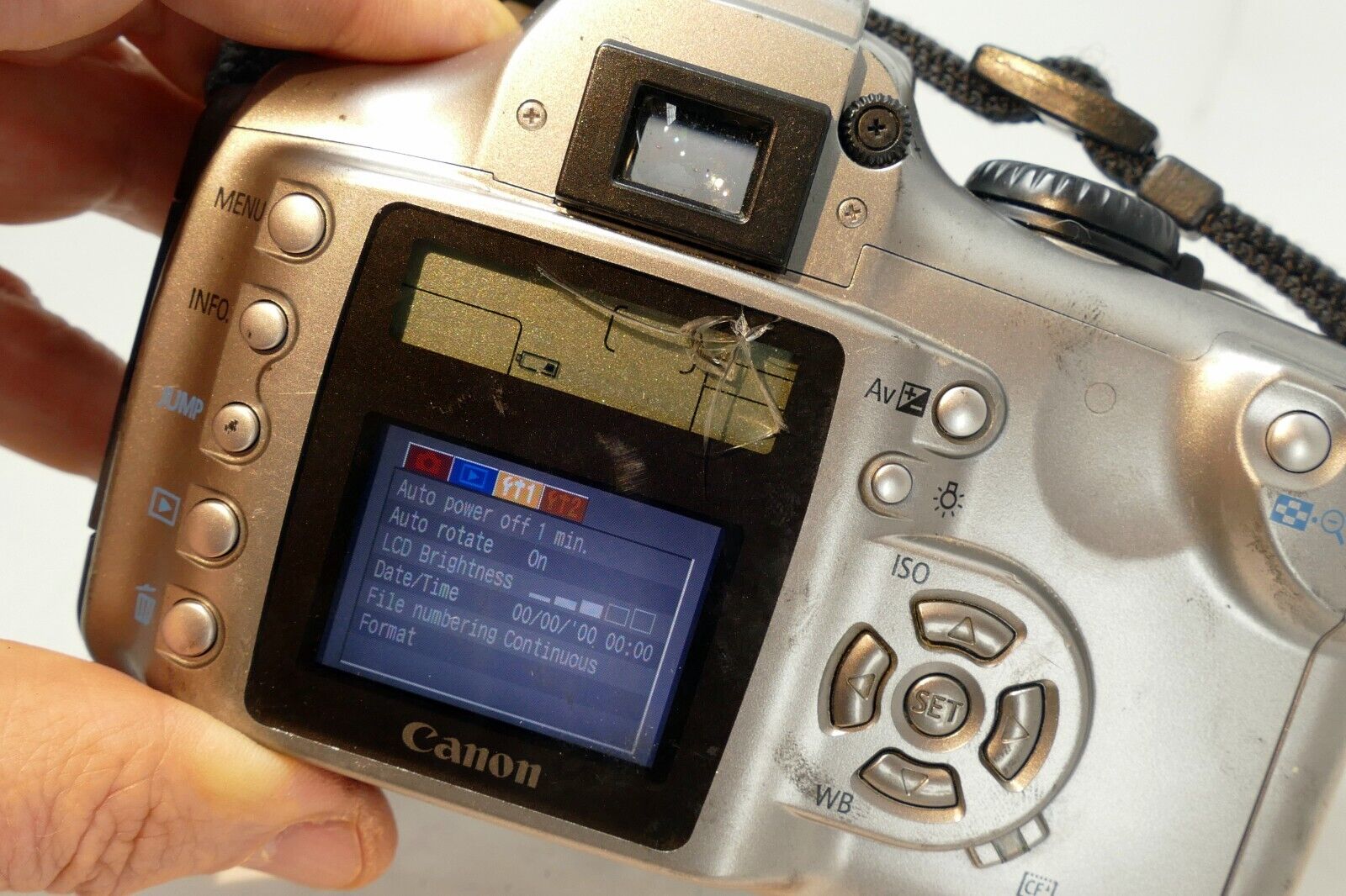 Canon EOS 300D 6MP Digital REBEL SLR Camera - works, but LCD cracked