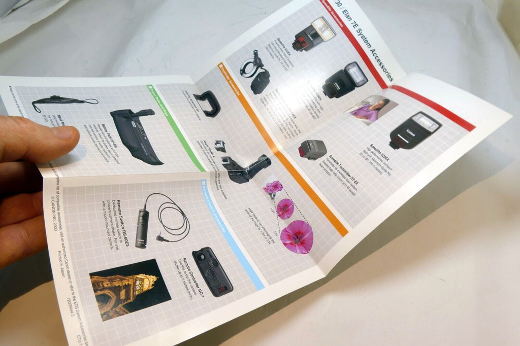 Canon EOS 30 Elan 7E Camera Brochure Accessory list