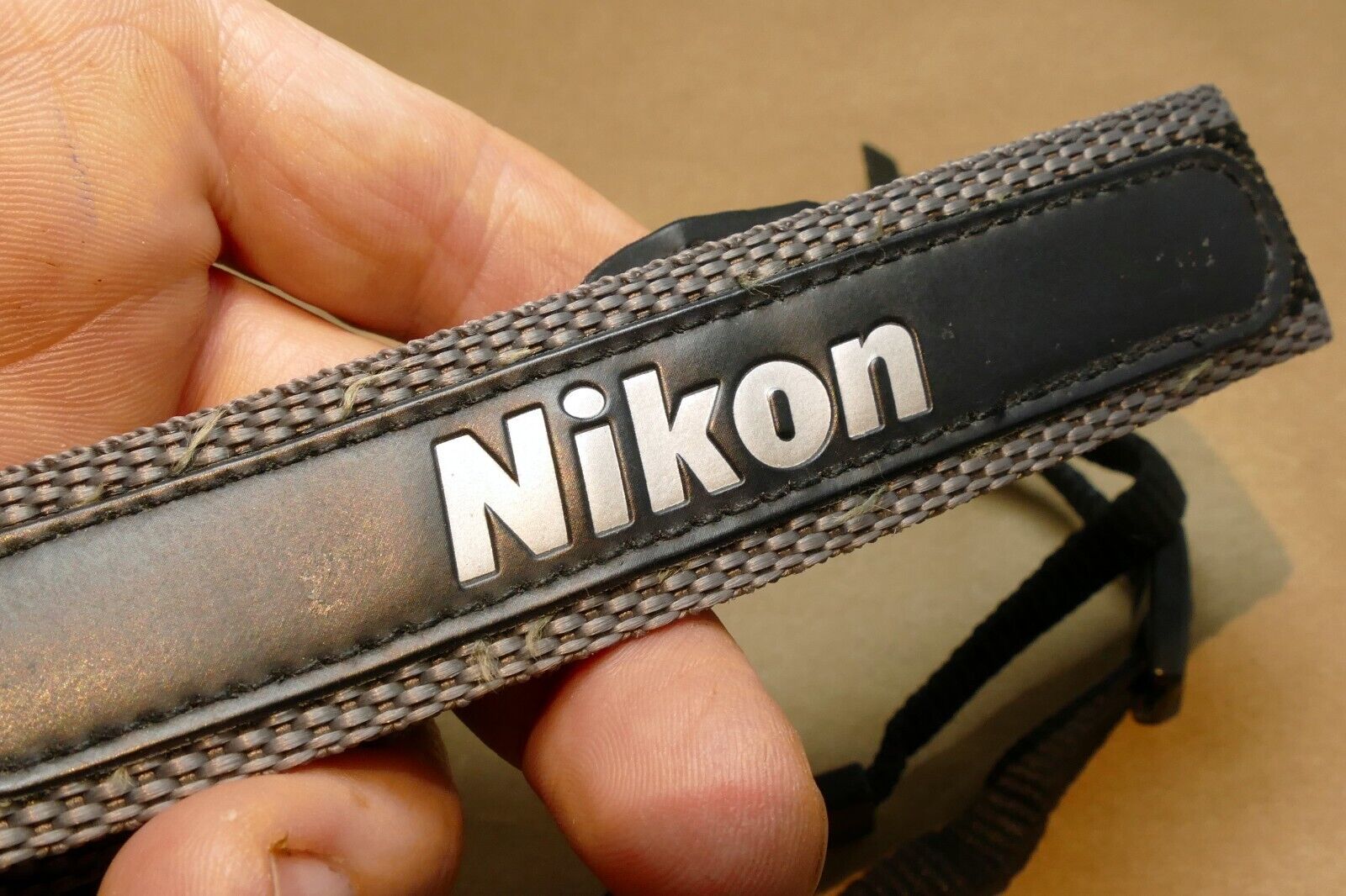 Nikon Coolpix Camera Shoulder neck Strap 1" Wide gray black - Genuine OEM