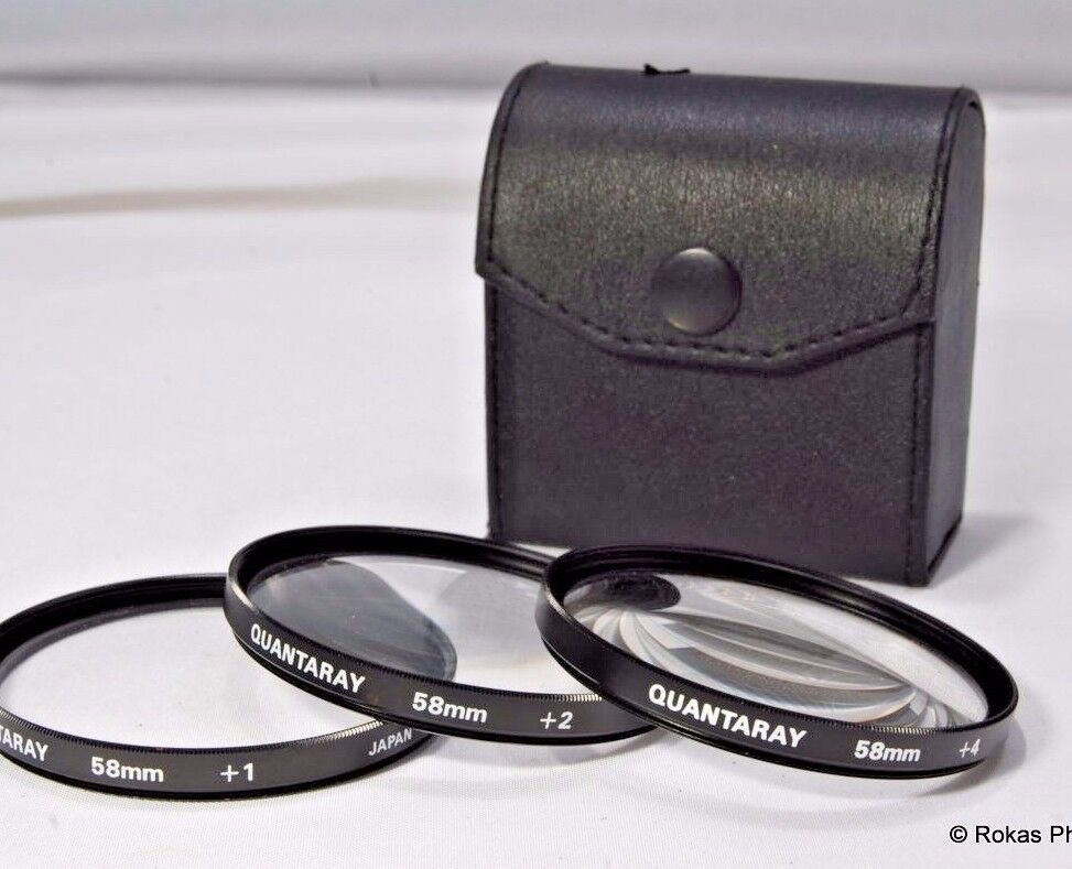 Quantaray 58mm +1, +2, +4 Lens Kit close up macro set
