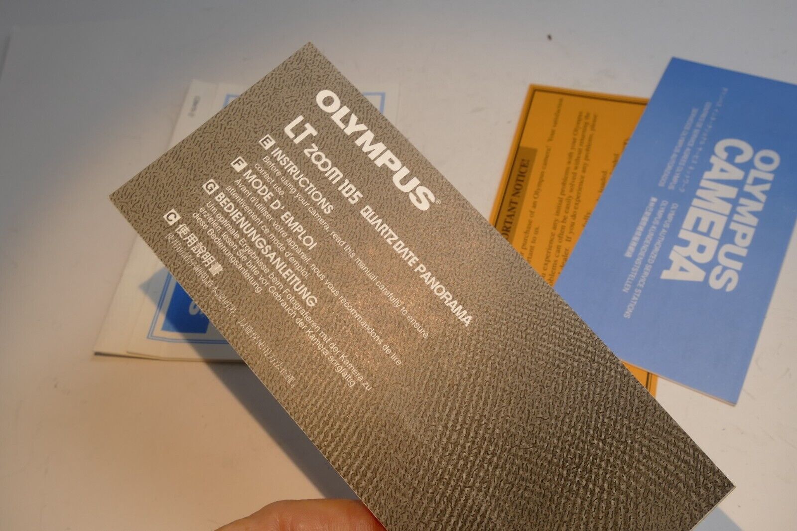 Olympus LT Zoom 105  Cameras warranty information brochure list