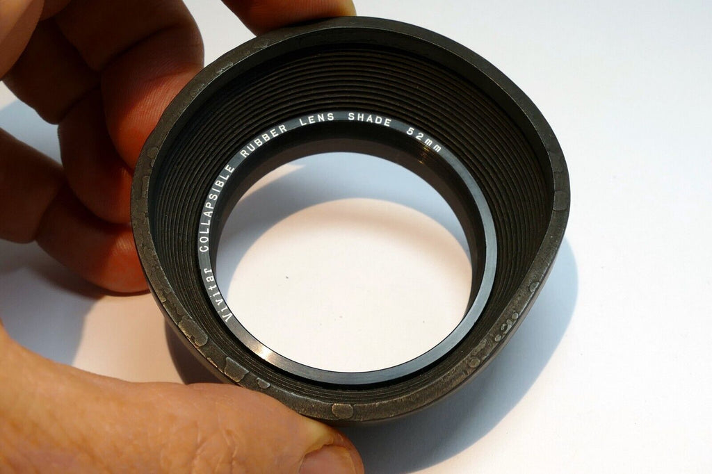 Vivitar 52mm  Rubber Lens Hood Shade - poor condition, rubber stiff
