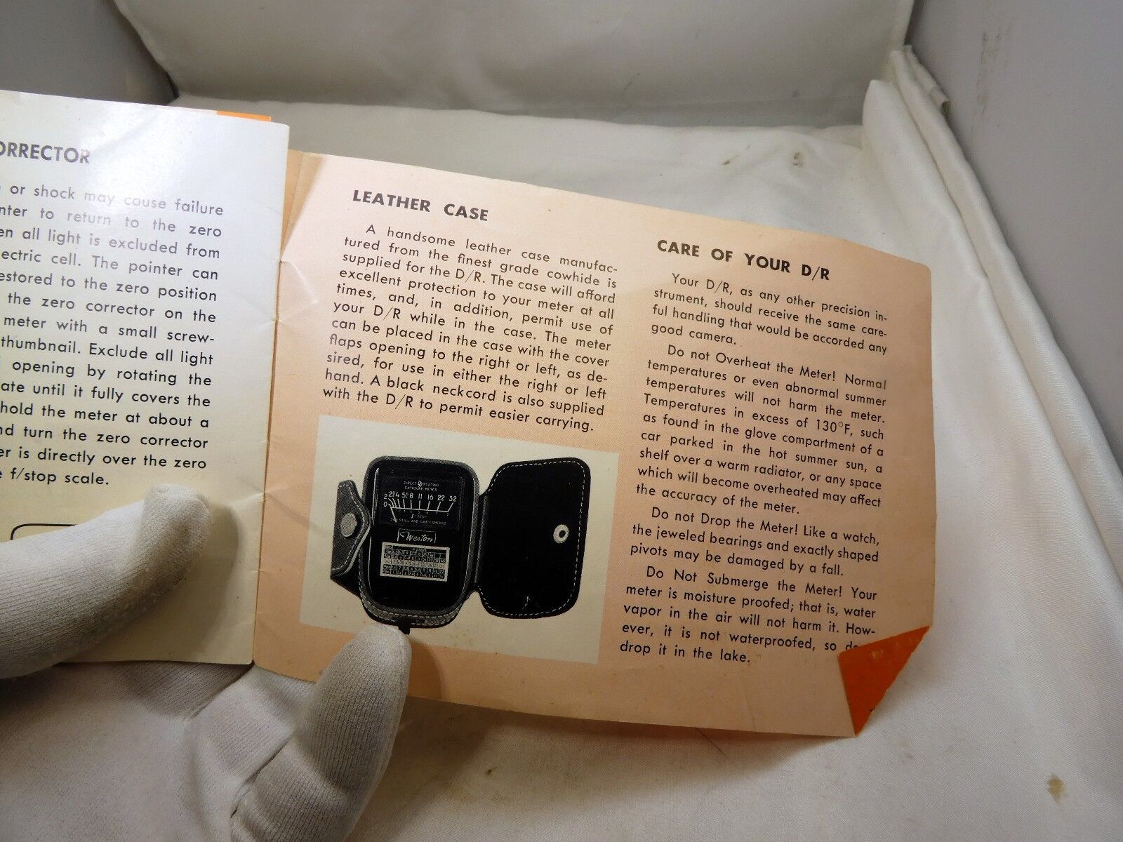 Weston Direct Reading Exposure Light Meter Instruction  Manual Guide