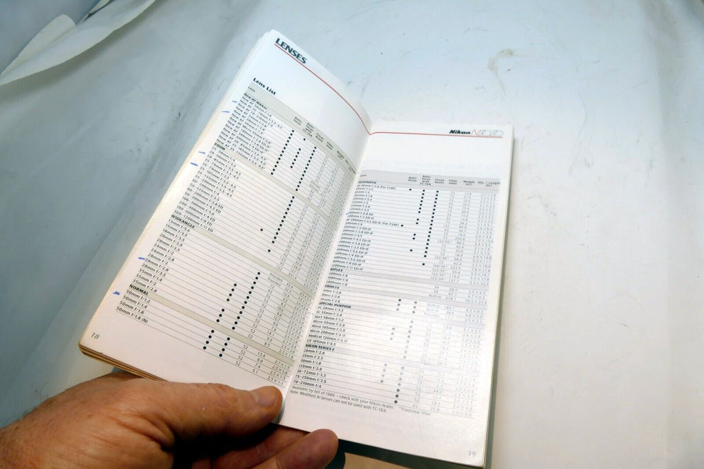 Nikon N2020 Camera  Photography  Brochure Features Technical Highlights 1986