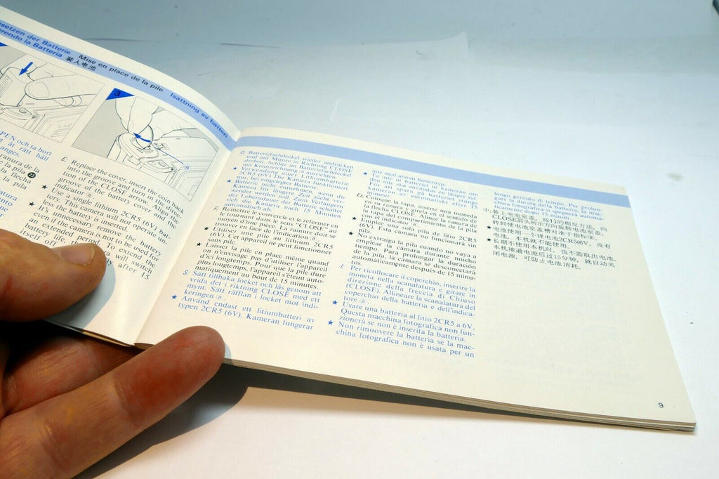 Konica MR. 640 Camera Guide Instruction Manual English Francais Espanol Italiano