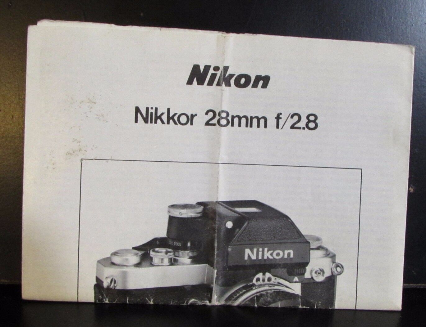 Used Nikon Nikkor 28mm f/2.8 Ai Lens Instruction Guide  Manual O401406