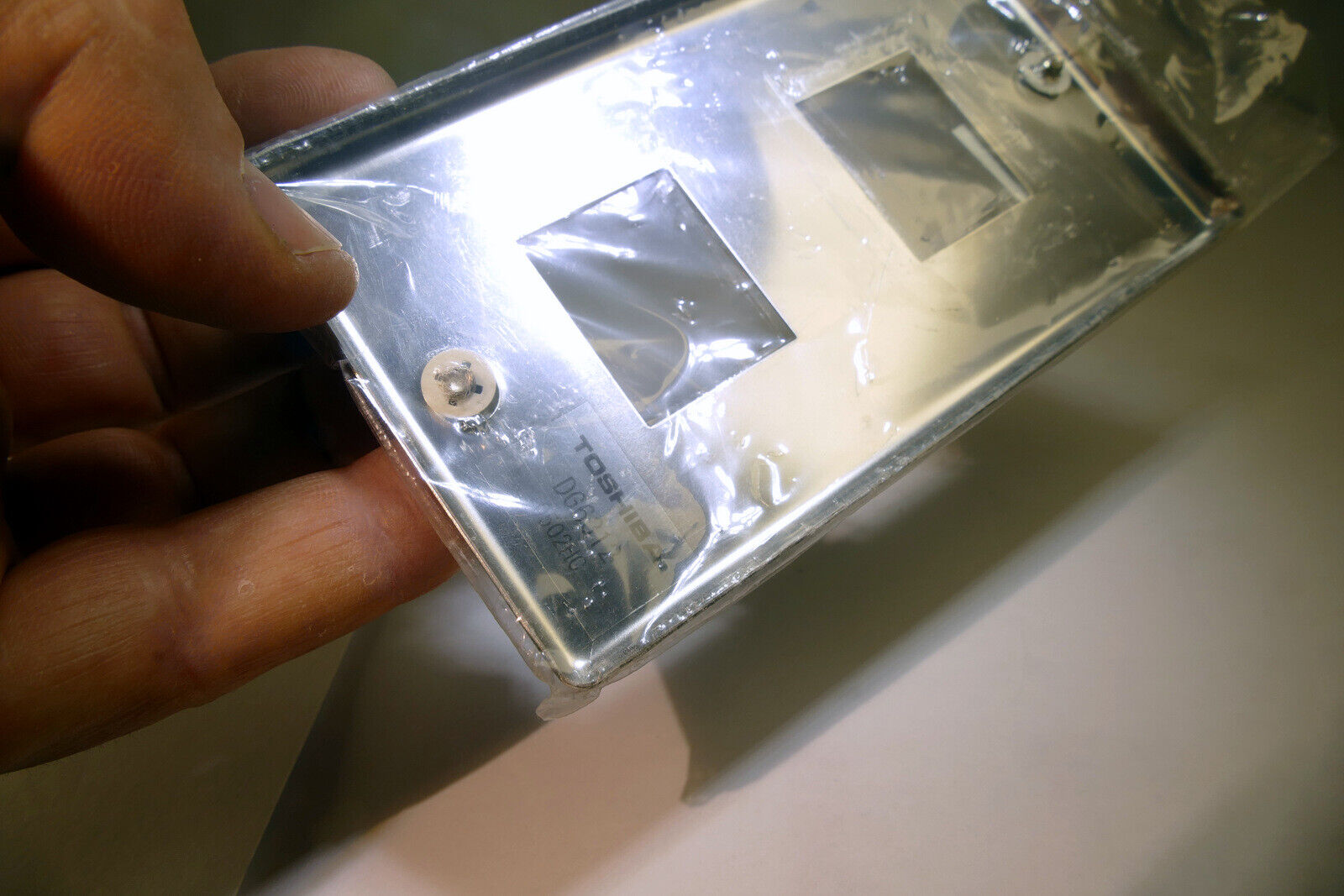 Toshiba  1 gang Stainless Steel Wall Plate  for Double Coax data