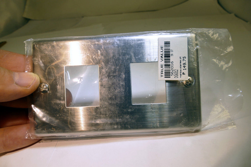 Toshiba  1 gang Stainless Steel Wall Plate  for Double Coax data