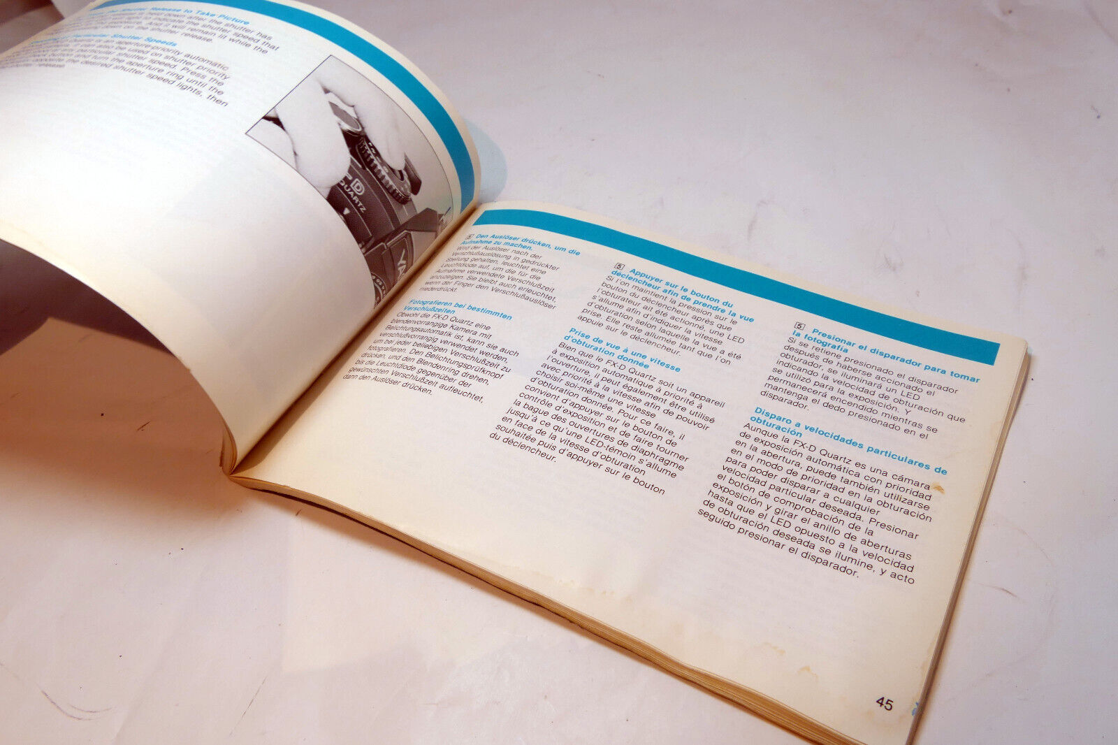 Yashica FX-D Quartz 35mm camera Guide Owner's Manual Book English En SP GR FR
