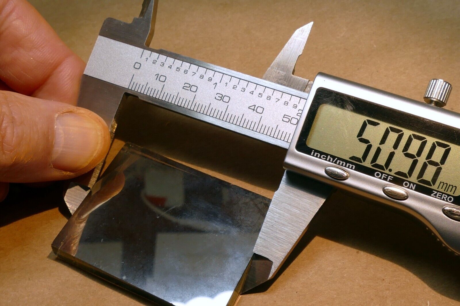1.5X2" Diameter 0.25" thick First Surface 50% Semi-Transparent Mirror