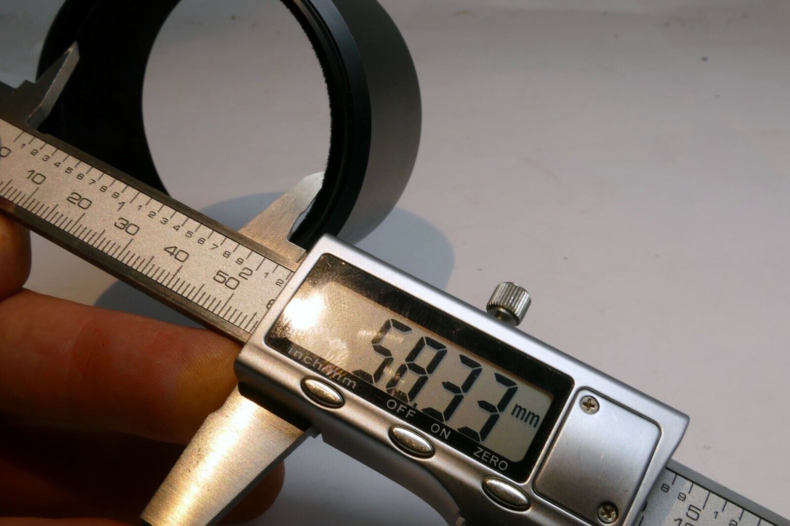 57mm ID  Lens Hood Shade slip on type Unknown brand vintage metal