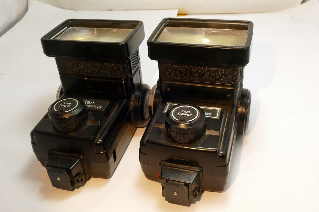 pack of two 2X Vivitar 285HV Zoom Thyristor Flash - work but missing AP-1 Holder