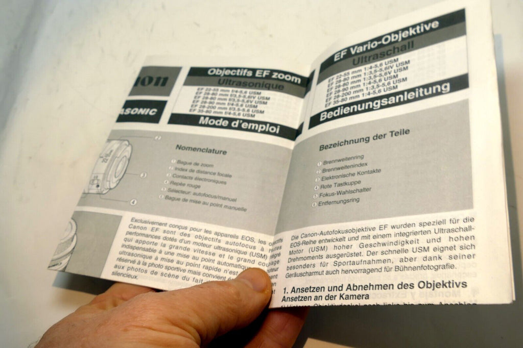 Canon 22-55mm EF Ultrasonic Lens guide 28-200mm USM EF Brochure