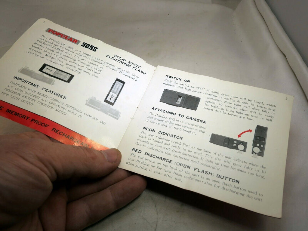 Popular 505S Flash Morris Guide Owners Manual   English E