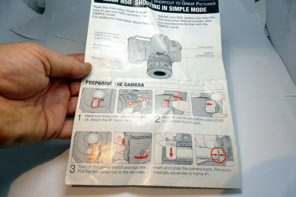 Nikon N50 camera booklet brochure simple guide