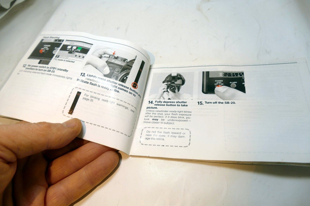 Nikon SB-20 Speedlight Flash Instructions manual guide English EN - vintage