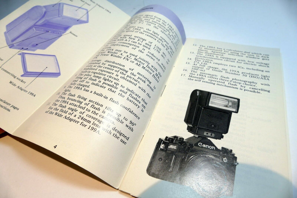 Canon Speedlite 199A  flash Instruction Guide Manual English En E