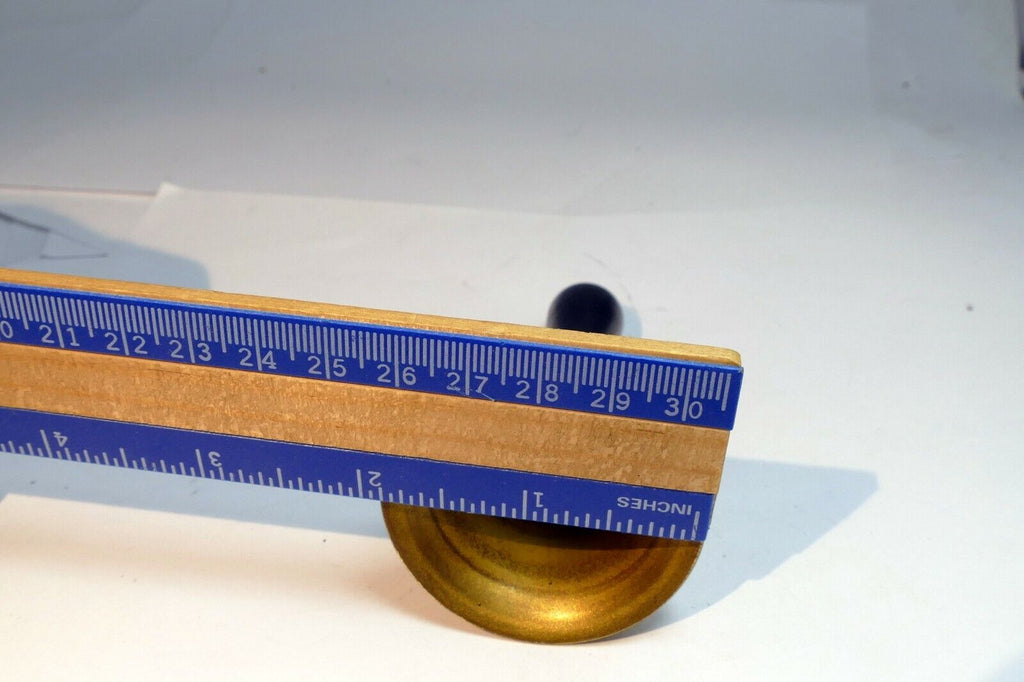1.5" Solid Brass metal School Diner Bell with wooden handle missing clapper 
