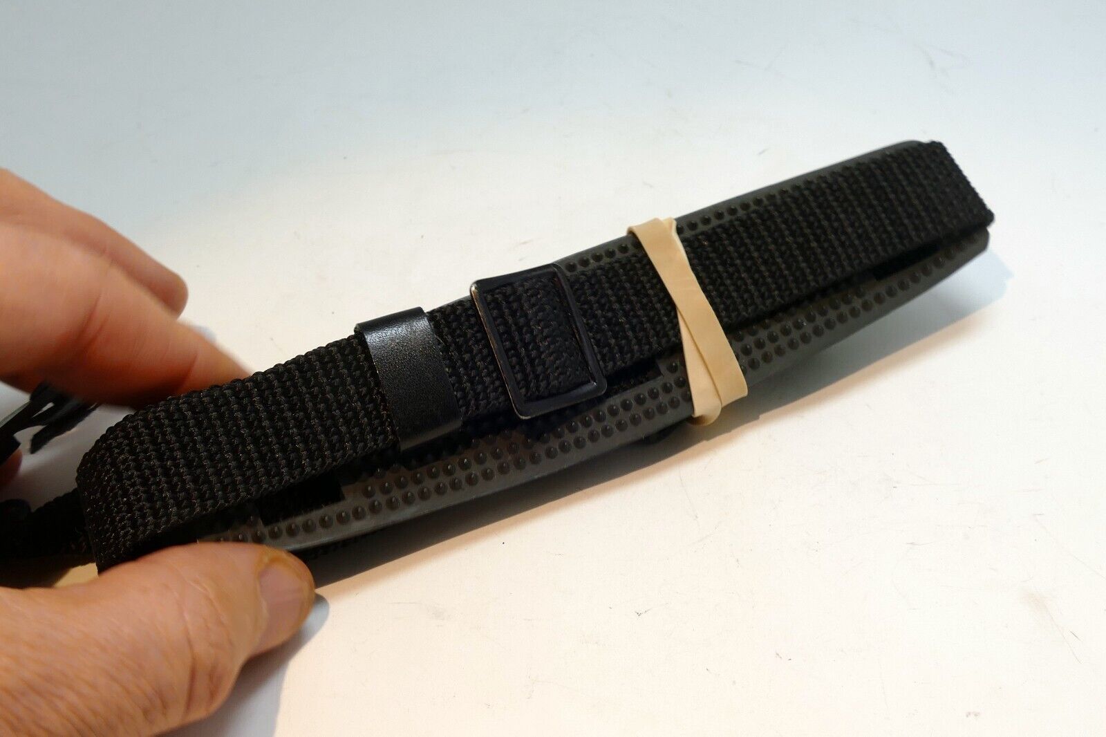 BLACK Strap for Camera Case 2cm wide Canvas Sturdy with rubber pad