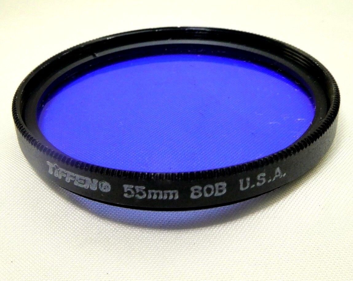 Tiffen 80B Dark Blue 55mm Lens Filter Made in USA