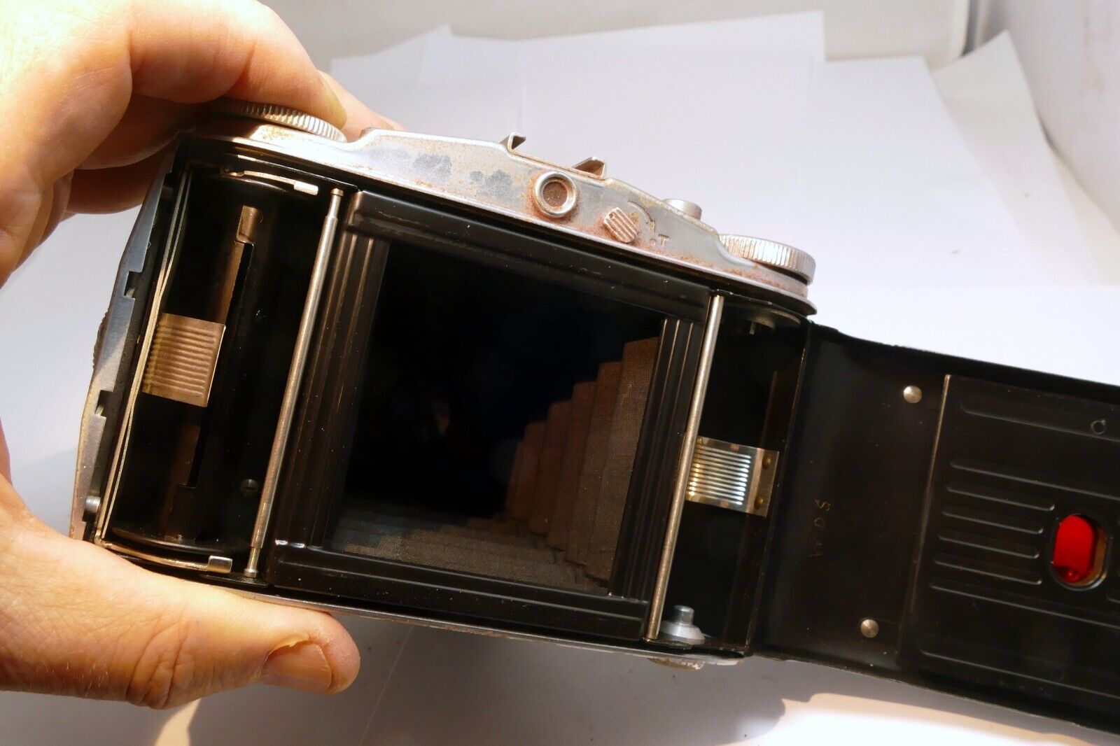 Agfa-Ansco Speedex Special Folding Camera With 85mm f/4.5 Apotar Lens 4X5 medium