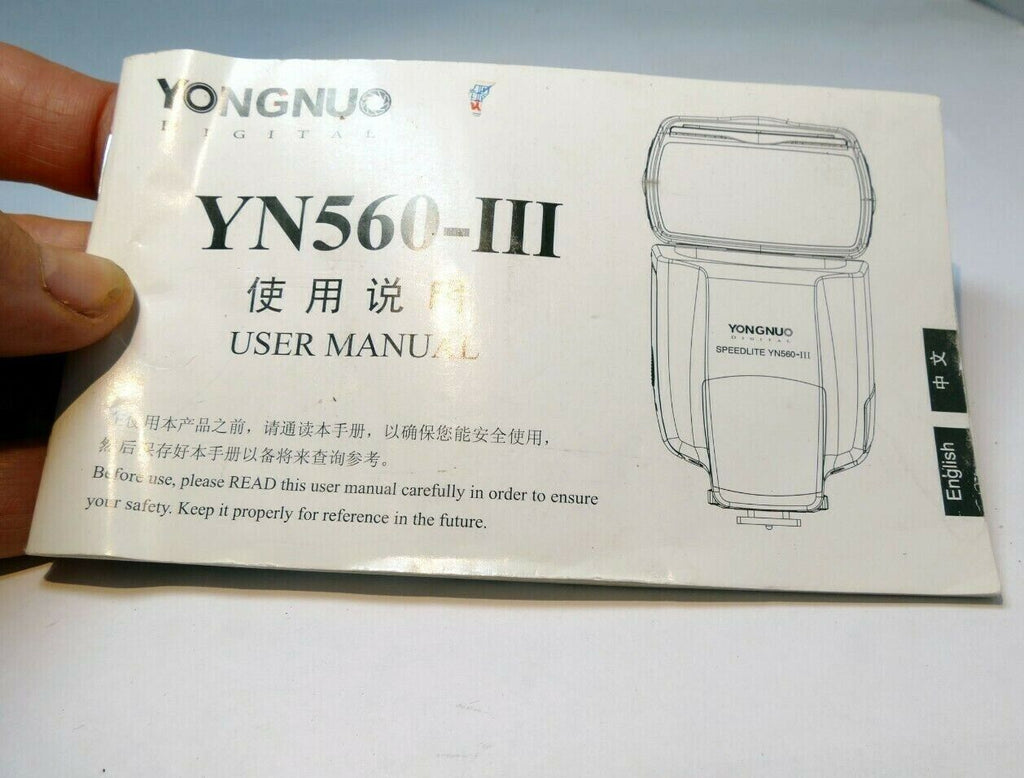 Yongnuo Speedlite YN-560 Shoe Mount Flash Guide Book Manual User