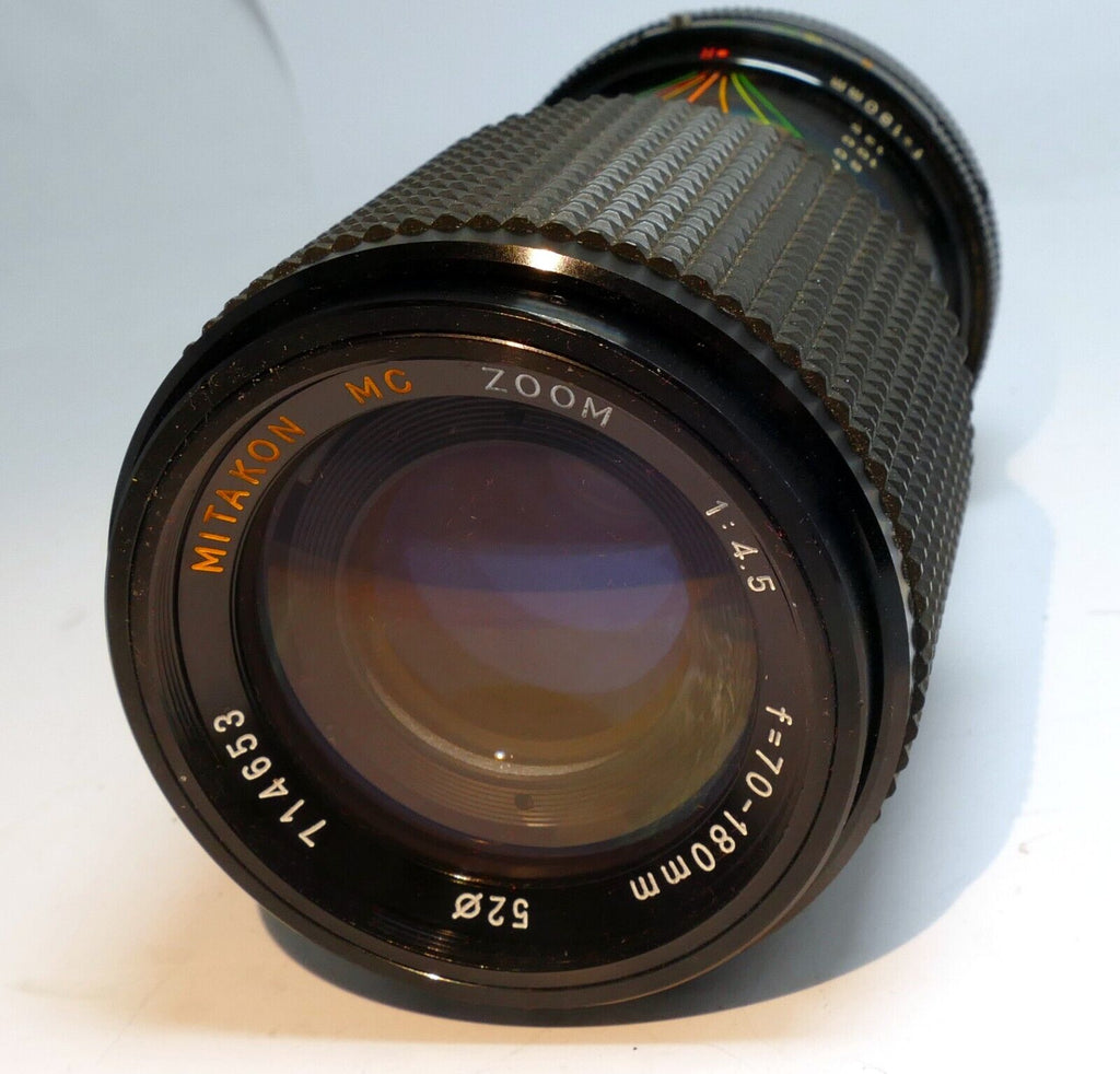 Mitakon 70-180mm f4.5 FD Lens for Canon manual focus telephoto w/ haze AS IS