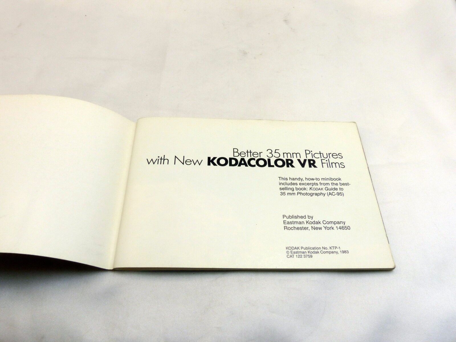 Kodak Better 35mm Pictures with Kodacolor VR Films Brochure Guide (EN) 70 pages