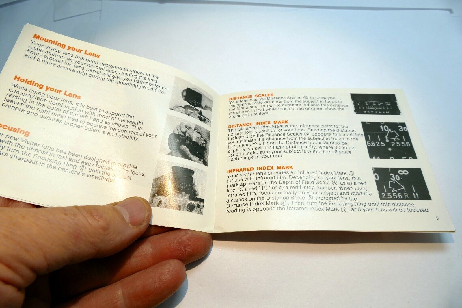 Vivitar Wide angle 28mm f2.5 lens Instruction Owner's Sheet  Guide