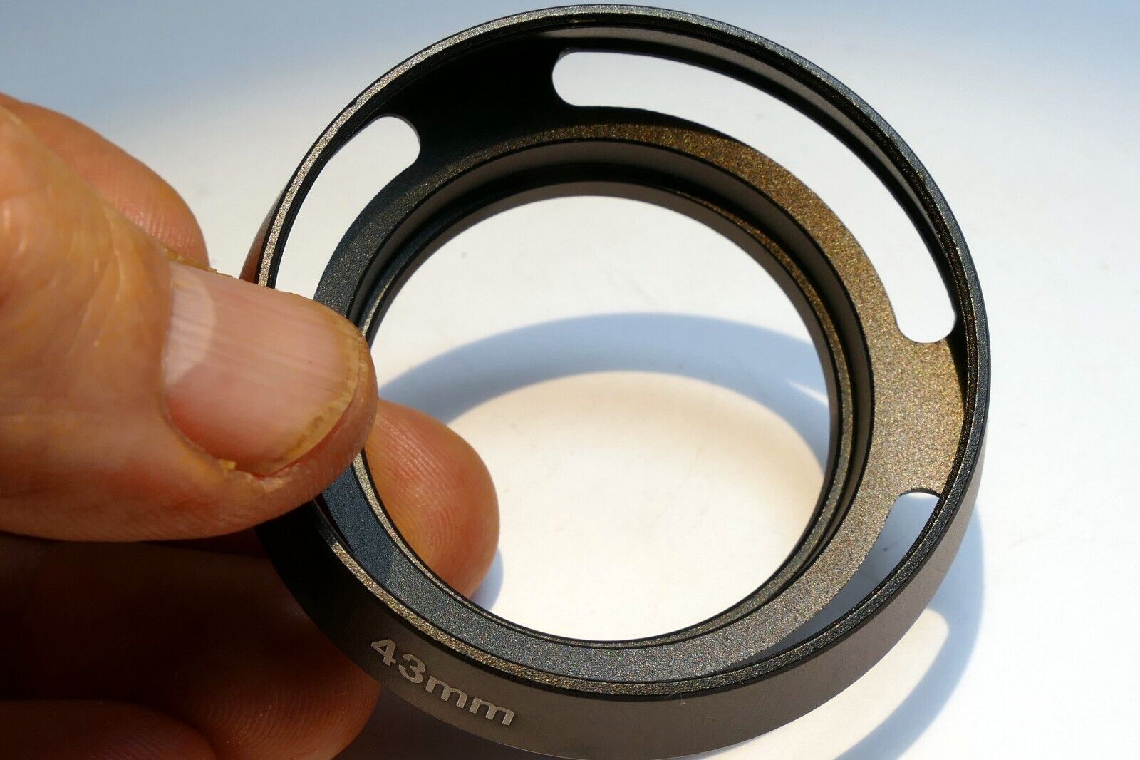 Metal Lens Hood 43mm Screw in Shadedouble  threaded vented