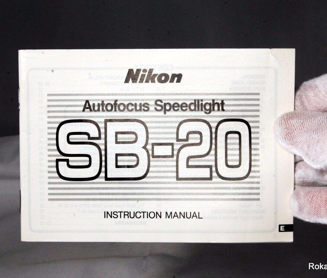 Nikon Autofocus Speedlight SB-20 Flash Manual Guide (EN)
