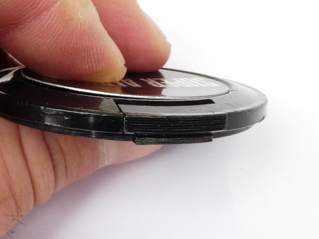 Used Super Albinar 49mm Lens Front Cap Black snap-on type plastic Japan