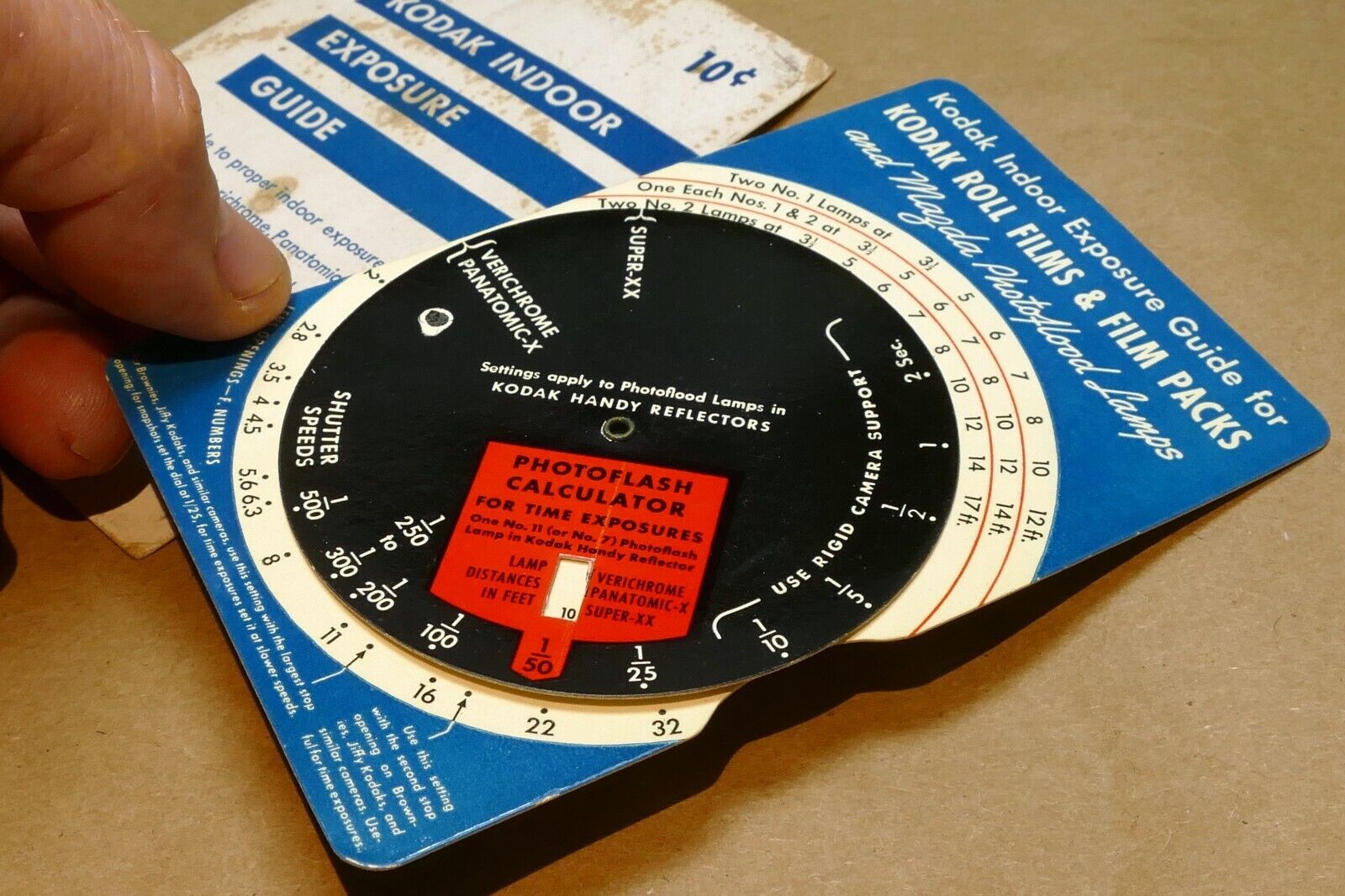 Kodak Indoor Exposure Guide 1211 Calculator Exposure Wheel Super-XX Panatomic