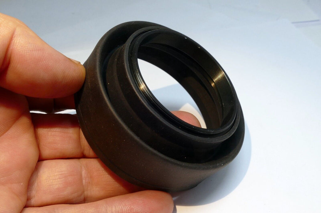 52mm  Rubber Lens Hood Shade double  threaded wide telephoto 3-way collapsible