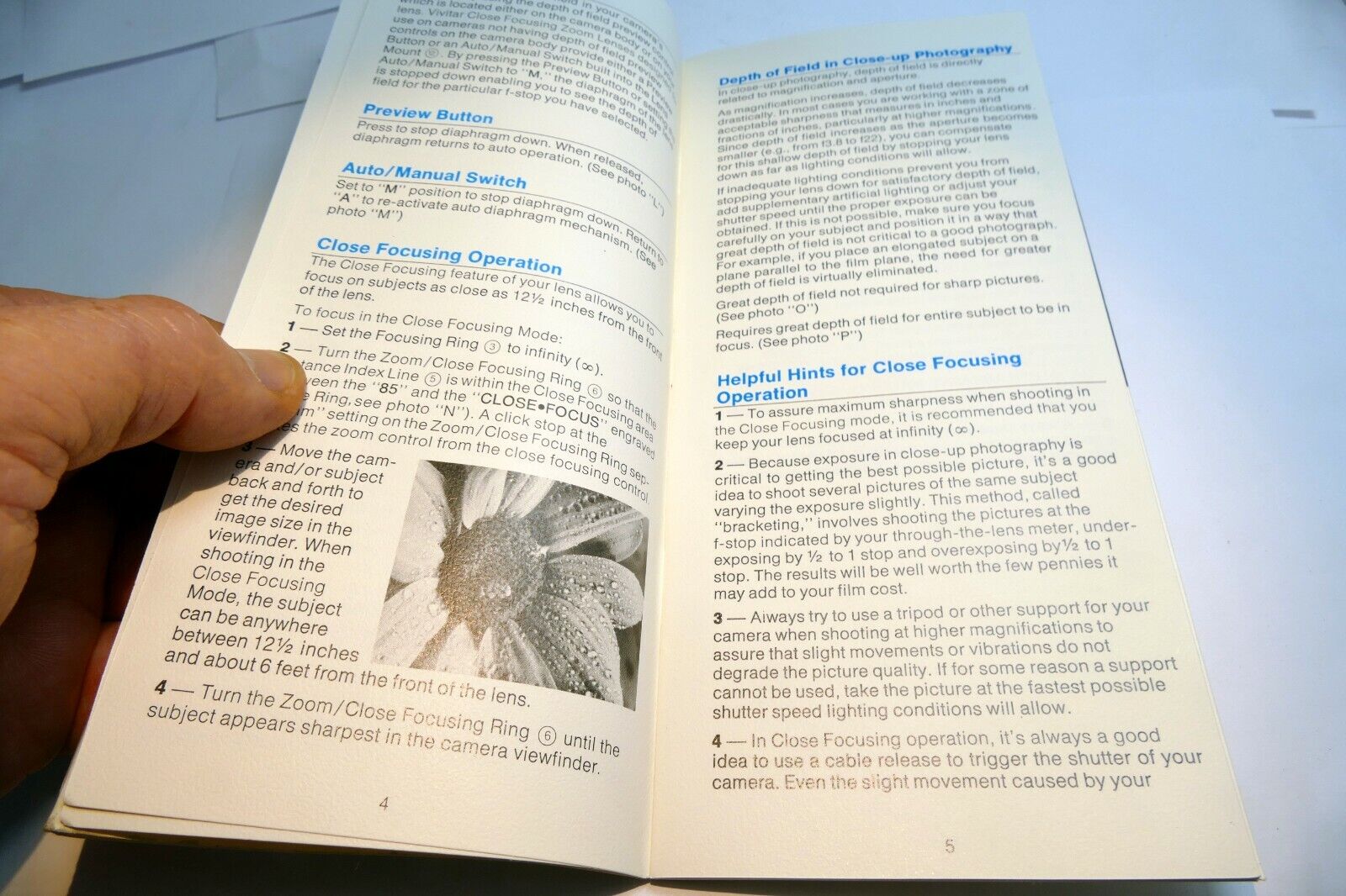 Vivitar 85-205mm f3.8 Close focus lens Instruction Owner's Manual Guide