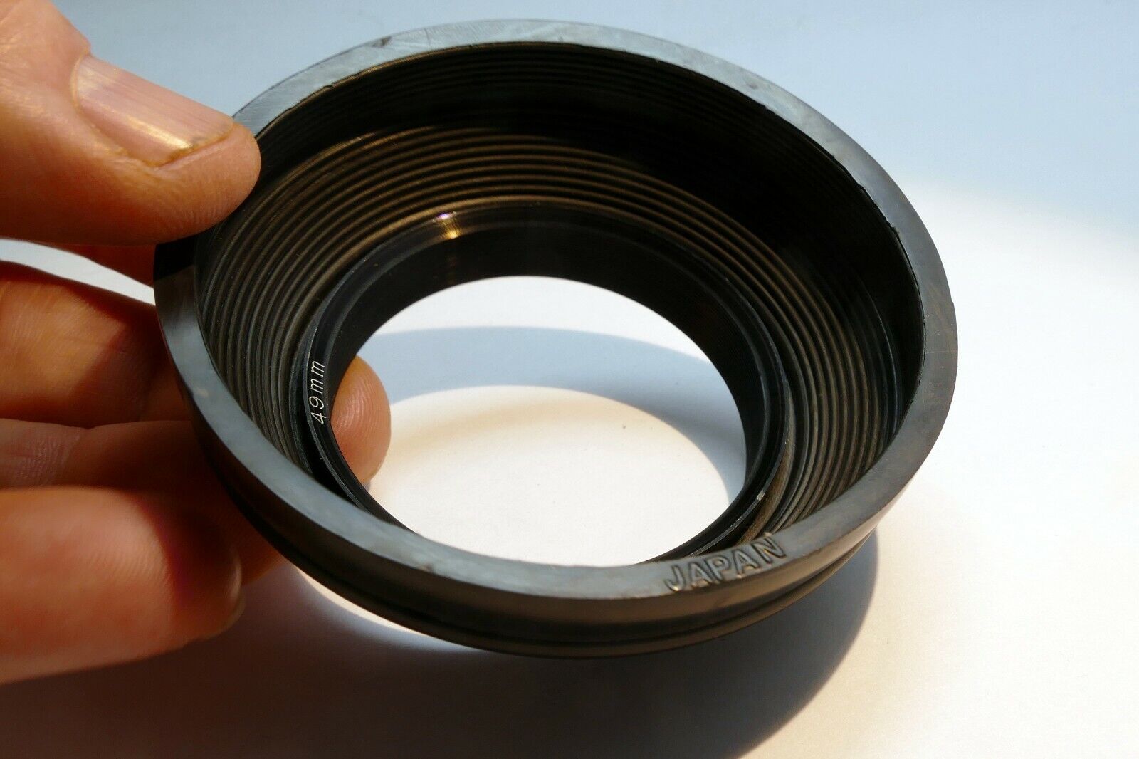 49mm rubber lens hood shade  genuine OEM made in Japan for 50mm f1.8 f1.7 lenses