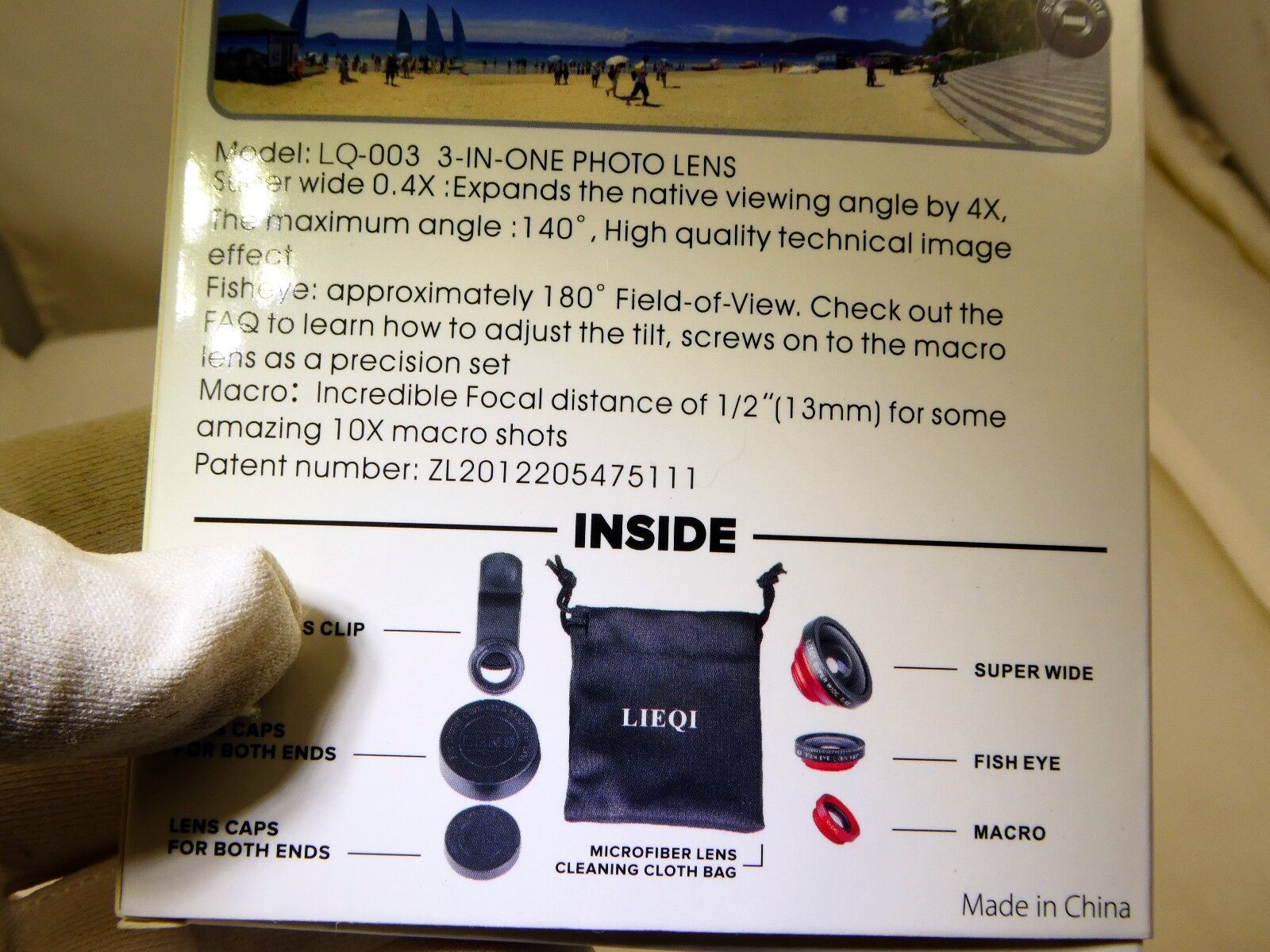 Universal 3 in 1 Fisheye Lens + Macro + 0.4X Super Wide Angle Clip On Cell Phone