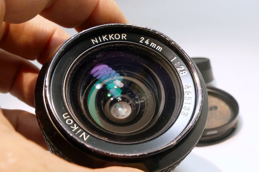 Nikon 24mm f2.8 Ai Lens prime Wide angle with fungus webbing inside - AS IS read