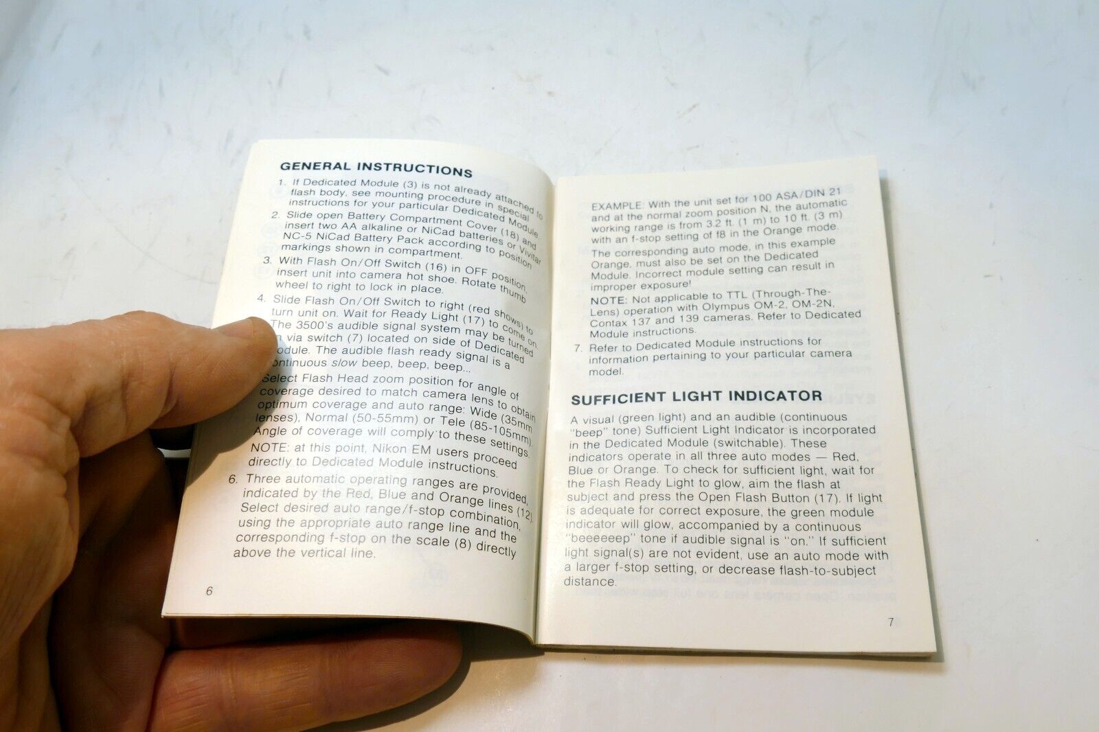 Vivitar 3500 Dedicated Flash Instructions manual guide English EN