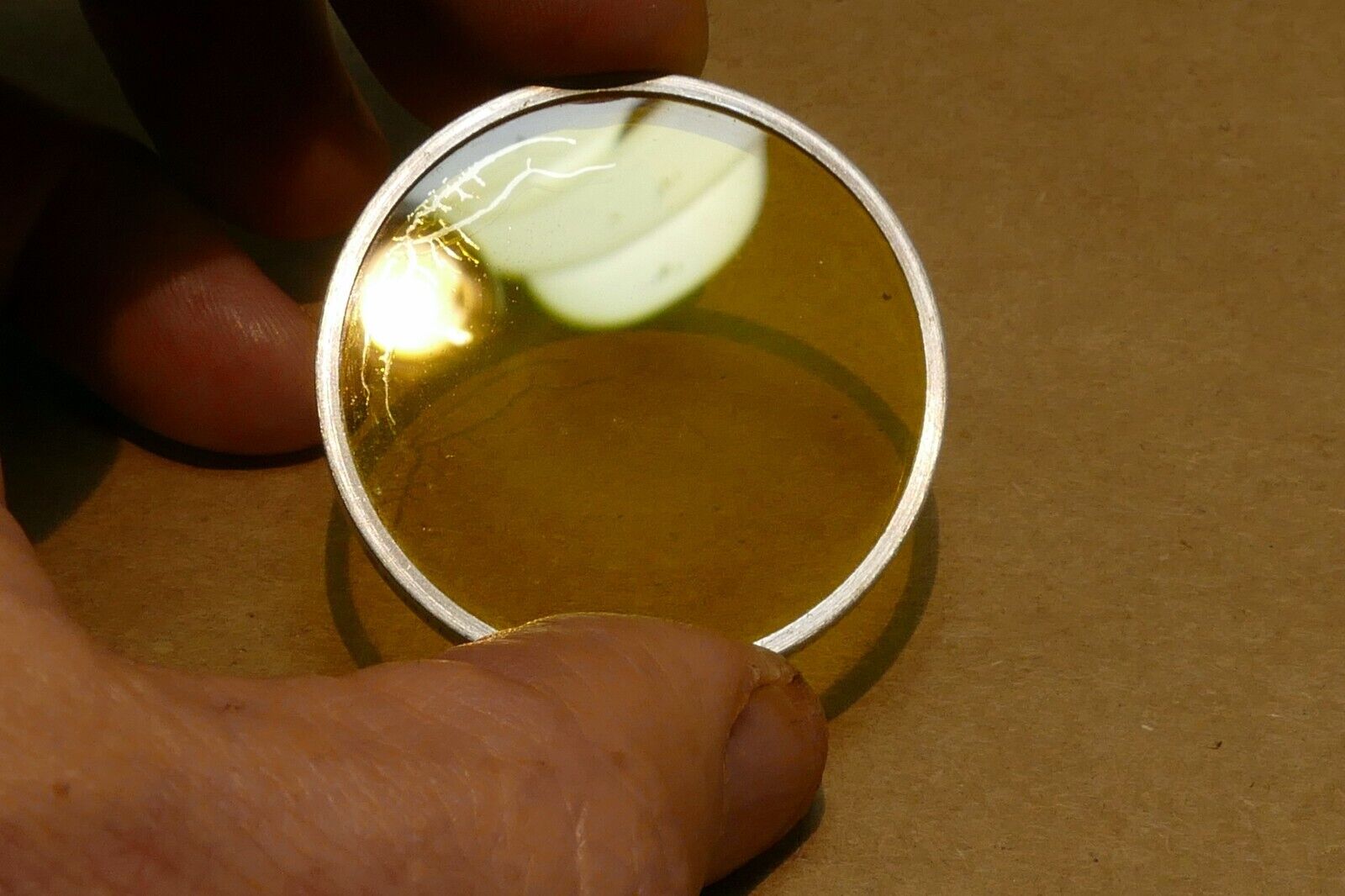 Kodak K2  Wratten Filter series 6 VI drop in type  yellow (coating separation)