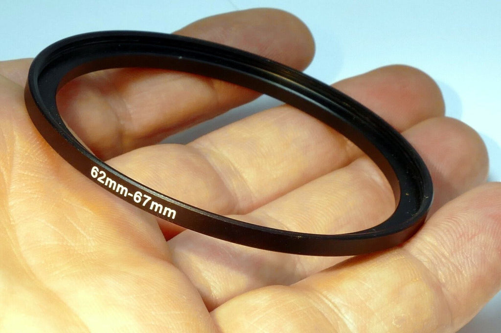62mm to 67mm  lens ring step Up threaded male to female thin profile wide angle