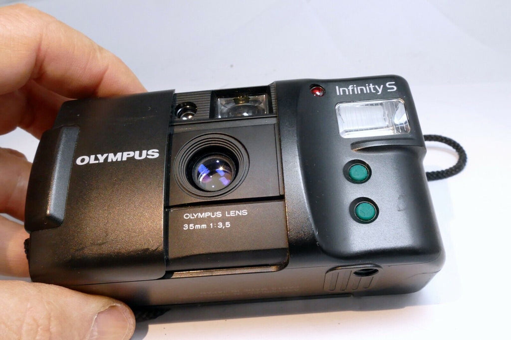 Olympus Inifnity S 35mm camera w/ 35mm f3.5 lens -  for parts AS IS
