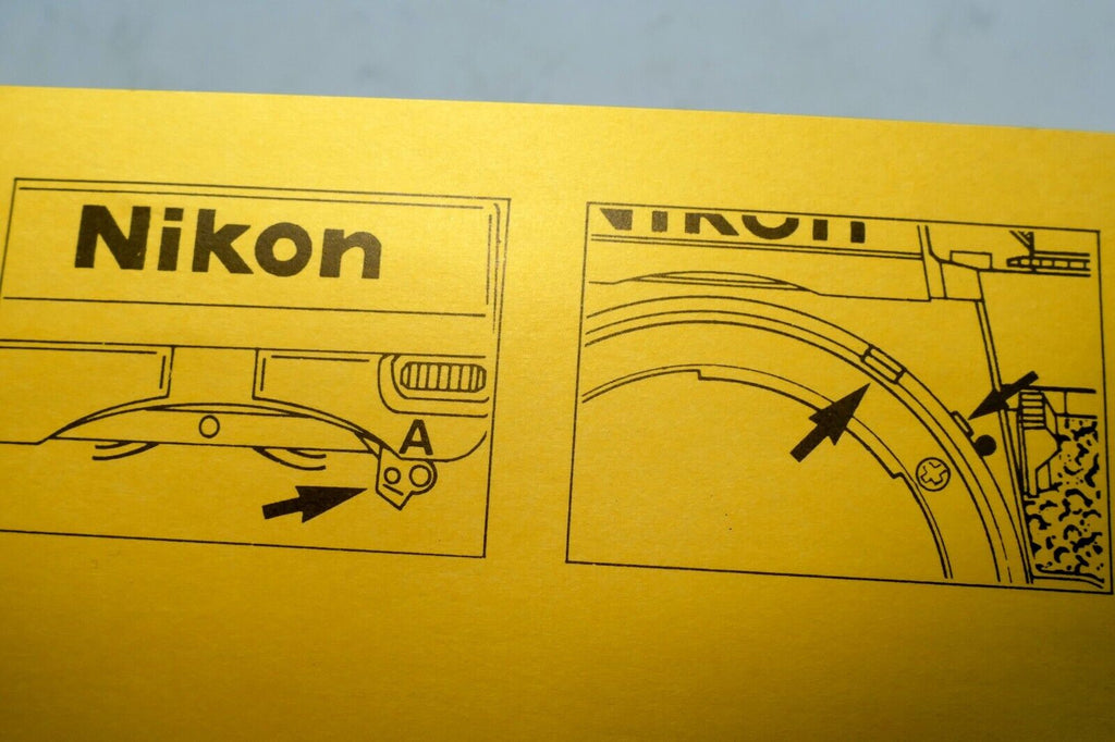 Nikon card for Ai coupling guide  for F2A Photomic camera