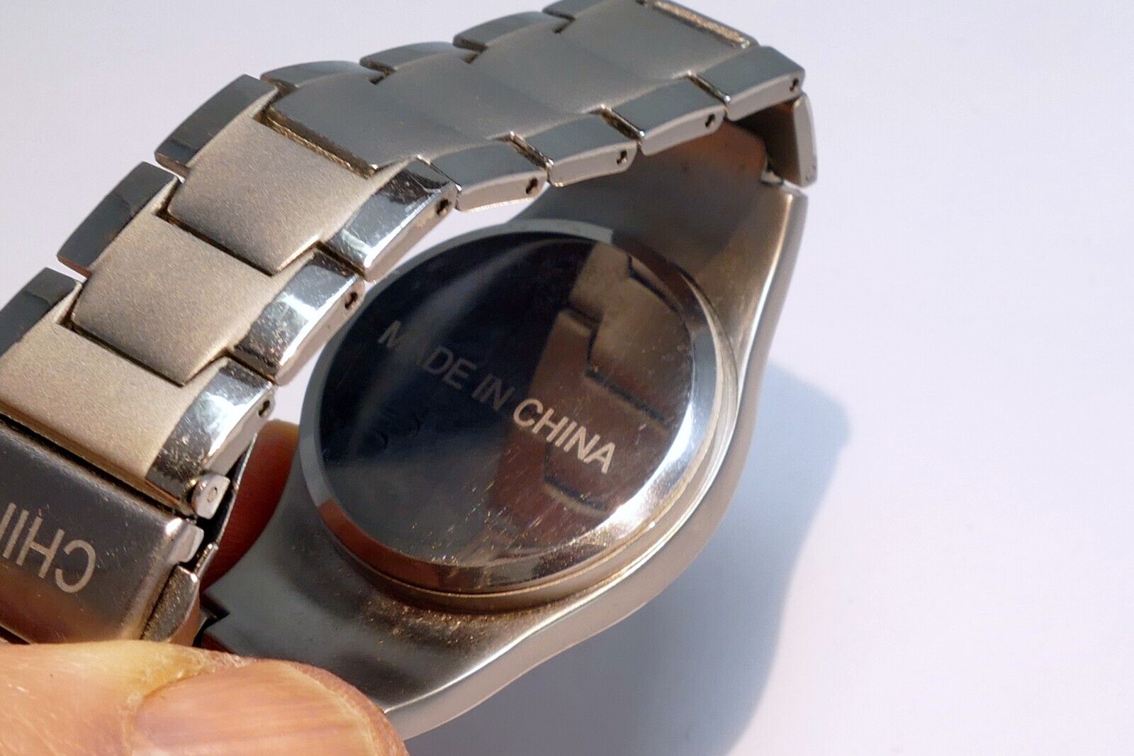 Mens Silver Tone Quartz Flex Band Arabic Numerals Watch - Needs Battery