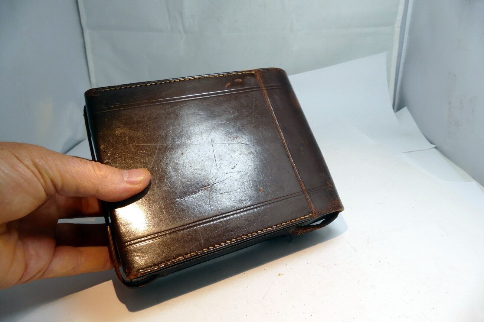KODAK folding CAMERA MESSENGER CASE  leather genuine - vintage EOM